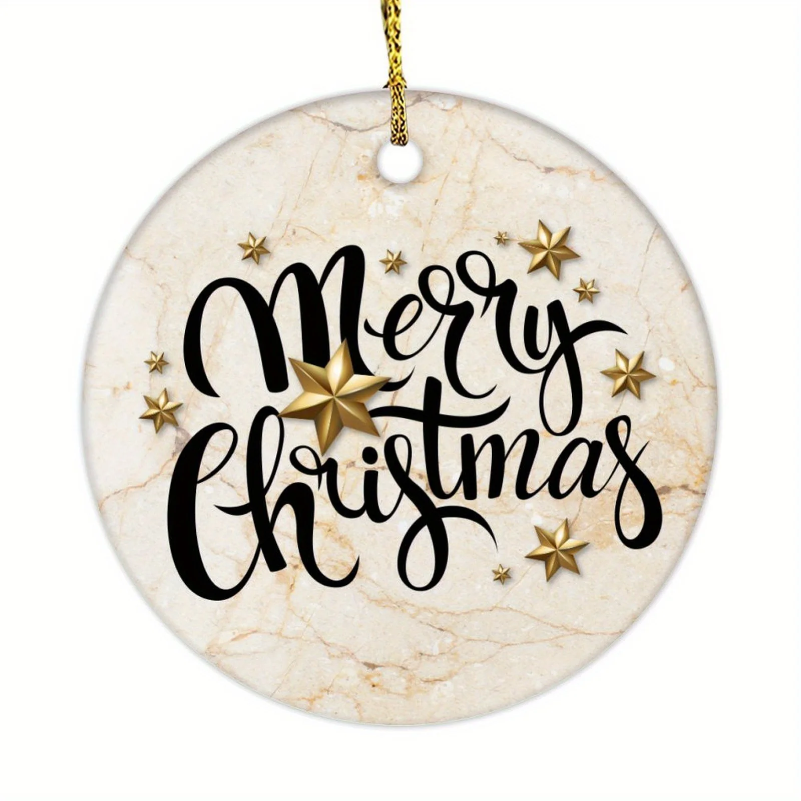 

Ceramic Hanging Decoration -3-inch Circular Ornament, Single-sided Printed Holiday Decoration, Suitable for Christmas, New Year