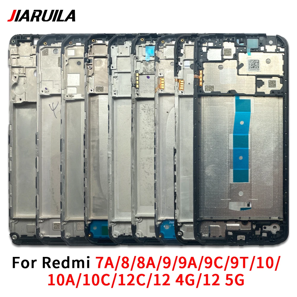 For Xiaomi Redmi 10 10A 10C 7A 8 8A 9 9A 9C 9T Middle Frame Front Bezel Cover Chassis Housing Back Plate LCD Holder Replacement