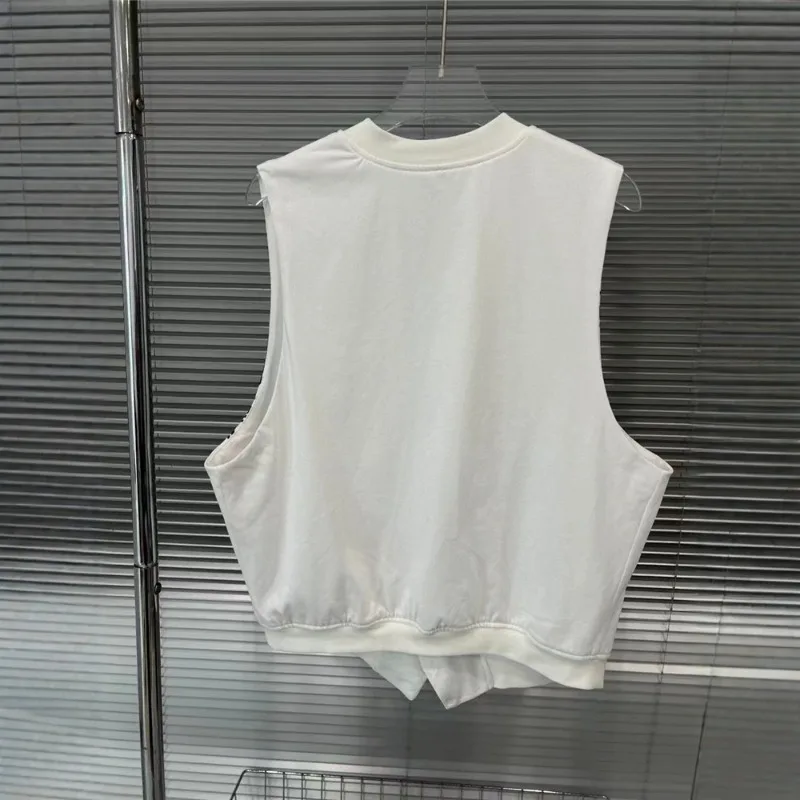 2025 Spring and Summer New Niche Design Cartoon Printed V-neck Vest Casual Sleeveless Vest Top For Women