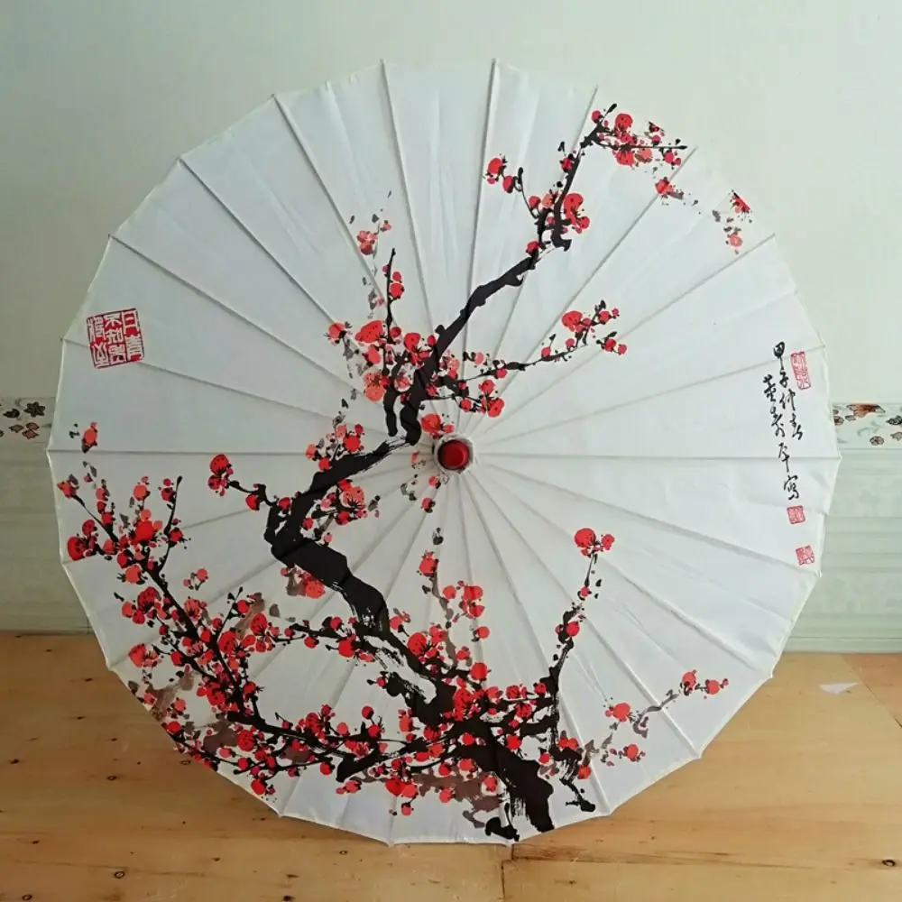 Ombrello da donna in tessuto di seta fatto a mano Ombrello da danza antica decorativo impermeabile Ombrello di carta a olio di fiori a prova di pioggia