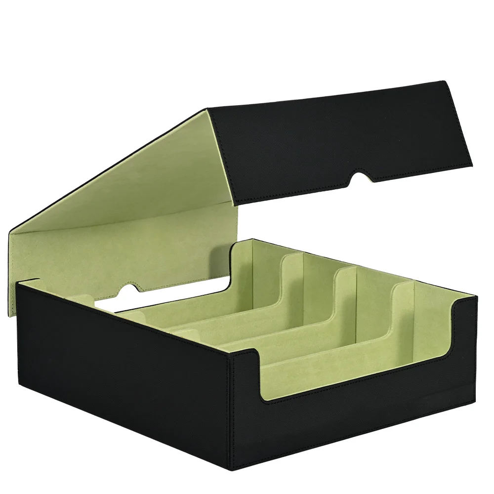 Karten-Aufbewahrungsbox, fasst 2400+ einärmelige Karten, Kartenbox aus PU-Leder mit Magnetverschluss, passend für TCG, Magic Cards, Basebal