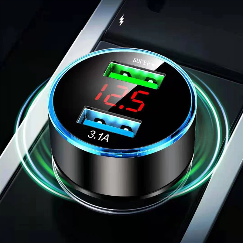 USB Car Charger Super Fast Charge 120W Led Digital Type C Fast Auto Phone Charging for Apple IPhone 13 14  Xiaomi Samsung Huawei