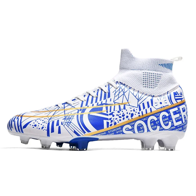 

High Top Men's FG/TF Soccer Shoes Anti Slip New Football Boots High Ankle HighQualit Non Slip Children's Grass Football Sneakers