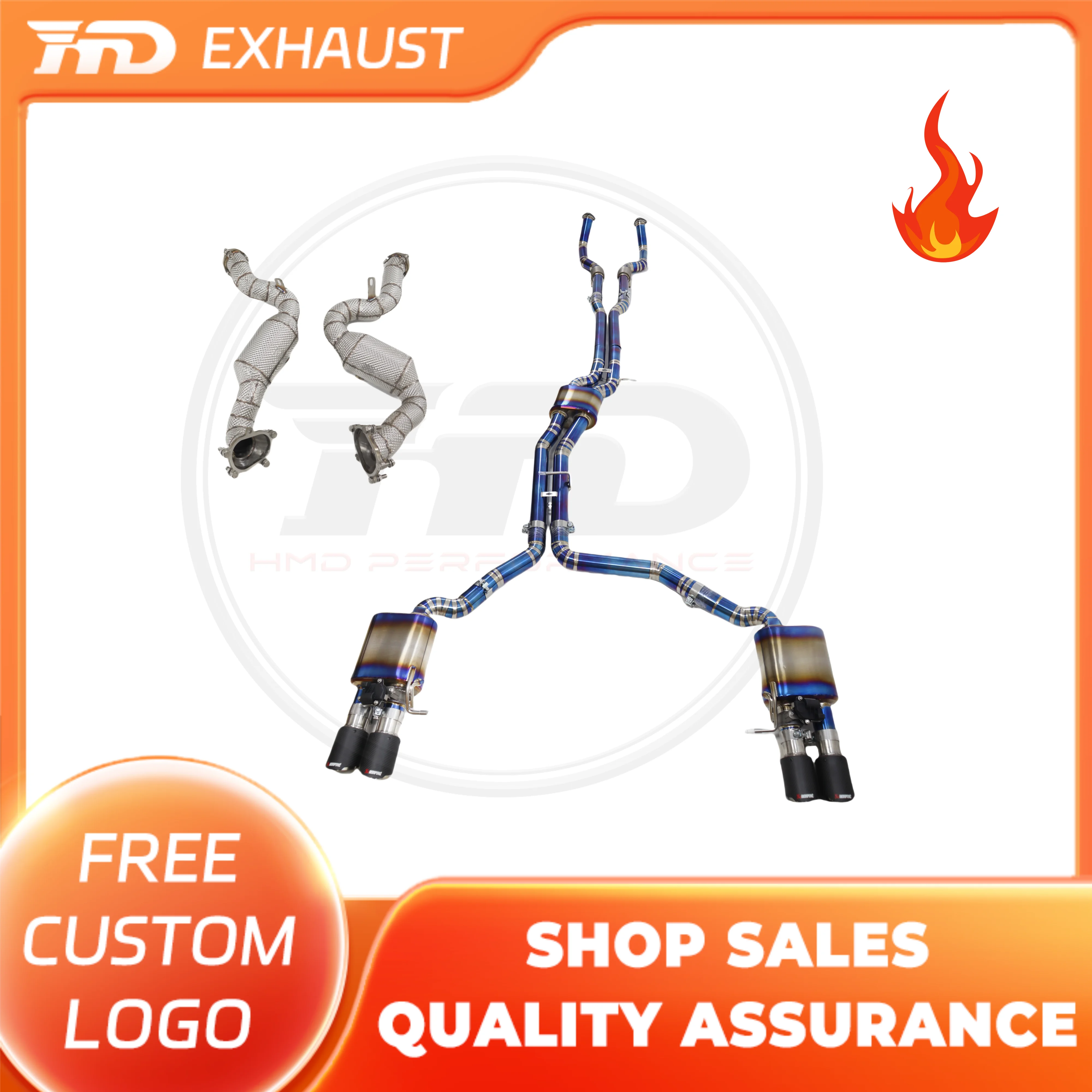 

HMD Exclusive customization Titanium Exhaust System Sport Downpipe and Catback exhaust for Audi S8 D4 4.0T with valves