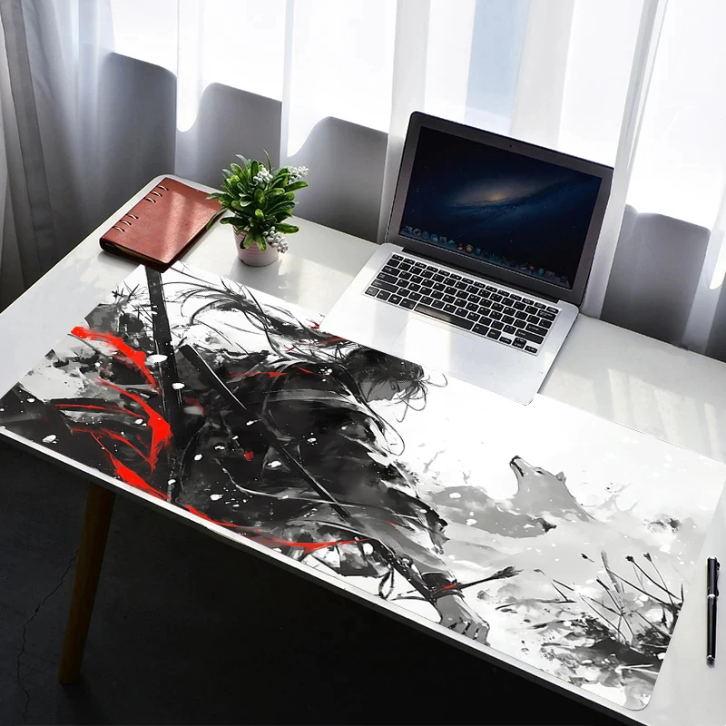 

Mouse Pad PC Non Slip Rubber Cool Mousepad Laptop Gamer Cabinet Keyboard Pad Office Computer Gaming Moon Samurai Desk Mouse Mat