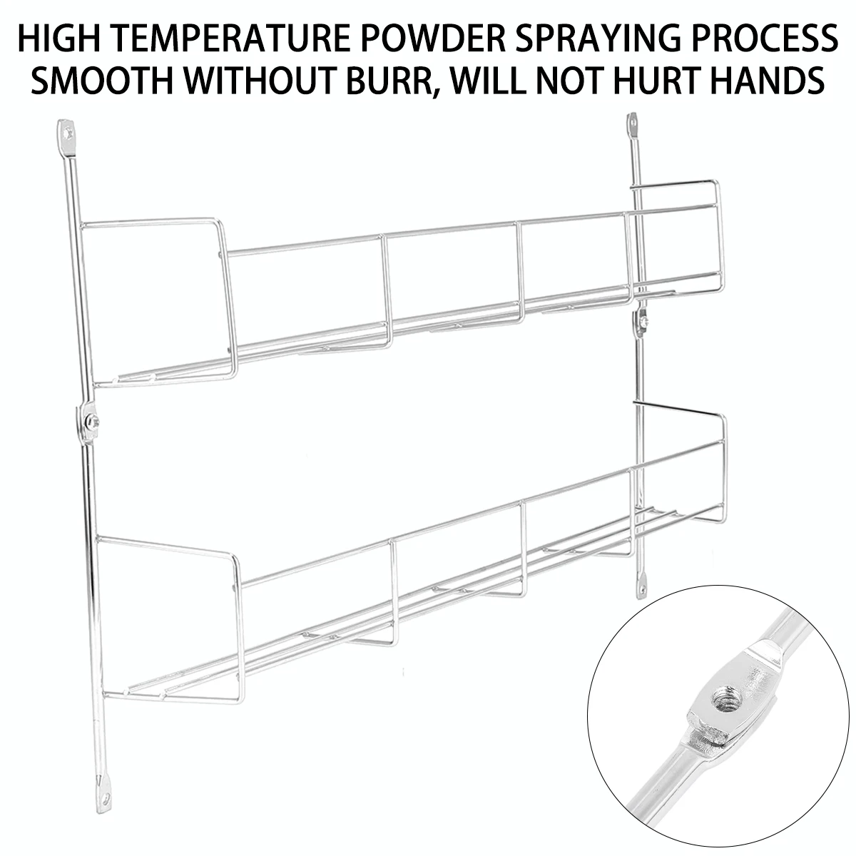

Kitchen Seasoning Rack Spice Organizer Wall Shelf Storage Holder for Tiered Multifunction Hanging Mount