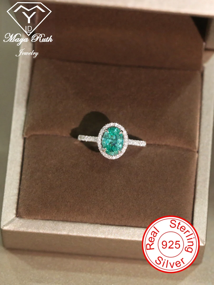 anel paraiba turmalina para mulheres real 925 sterling silver pedra preciosa verde presentes de festa femininos tendencia moderna novo 2024 01