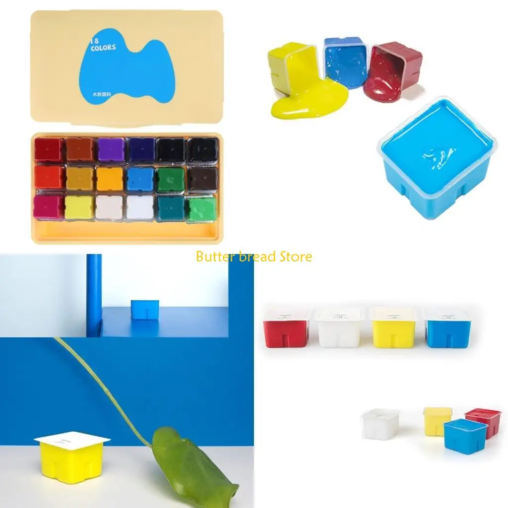 مجموعة طلاء الغواش W89C أصباغ غنية بالألوان المائية مع حافظة لا تبهت للأطفال Adu