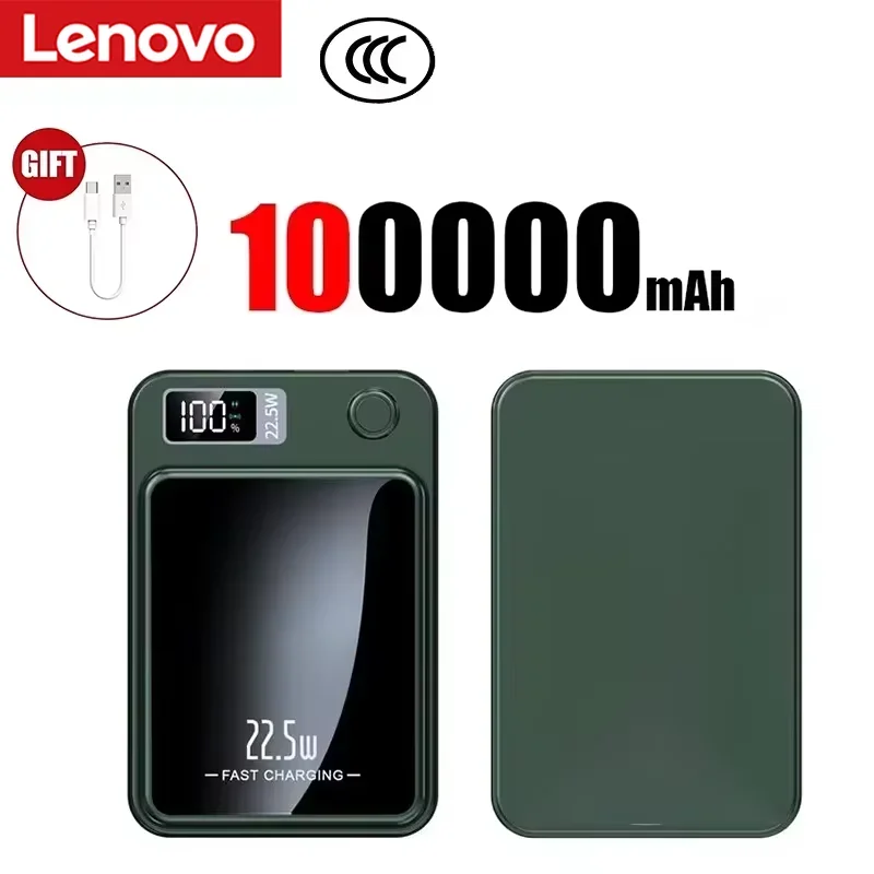 Lenovo 2027 200000mAh Kabellose Magnetische Powerbank für Magsafe Tragbares Schnellladegerät Mobile Batterie für Xiaomi iPhone Samsung