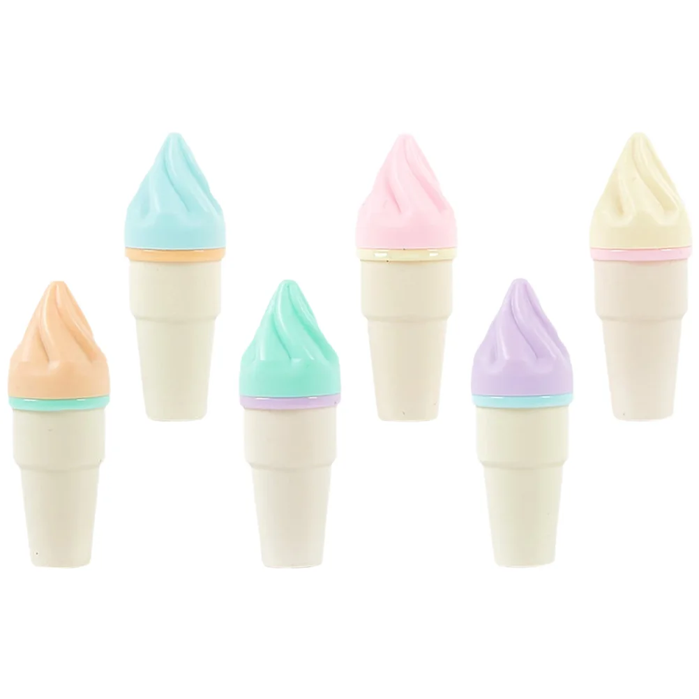 

6Pcs Sweet Cone Highlighters Kawaii Multicolored Markers for School Office Supplies Students No Ink Leakage