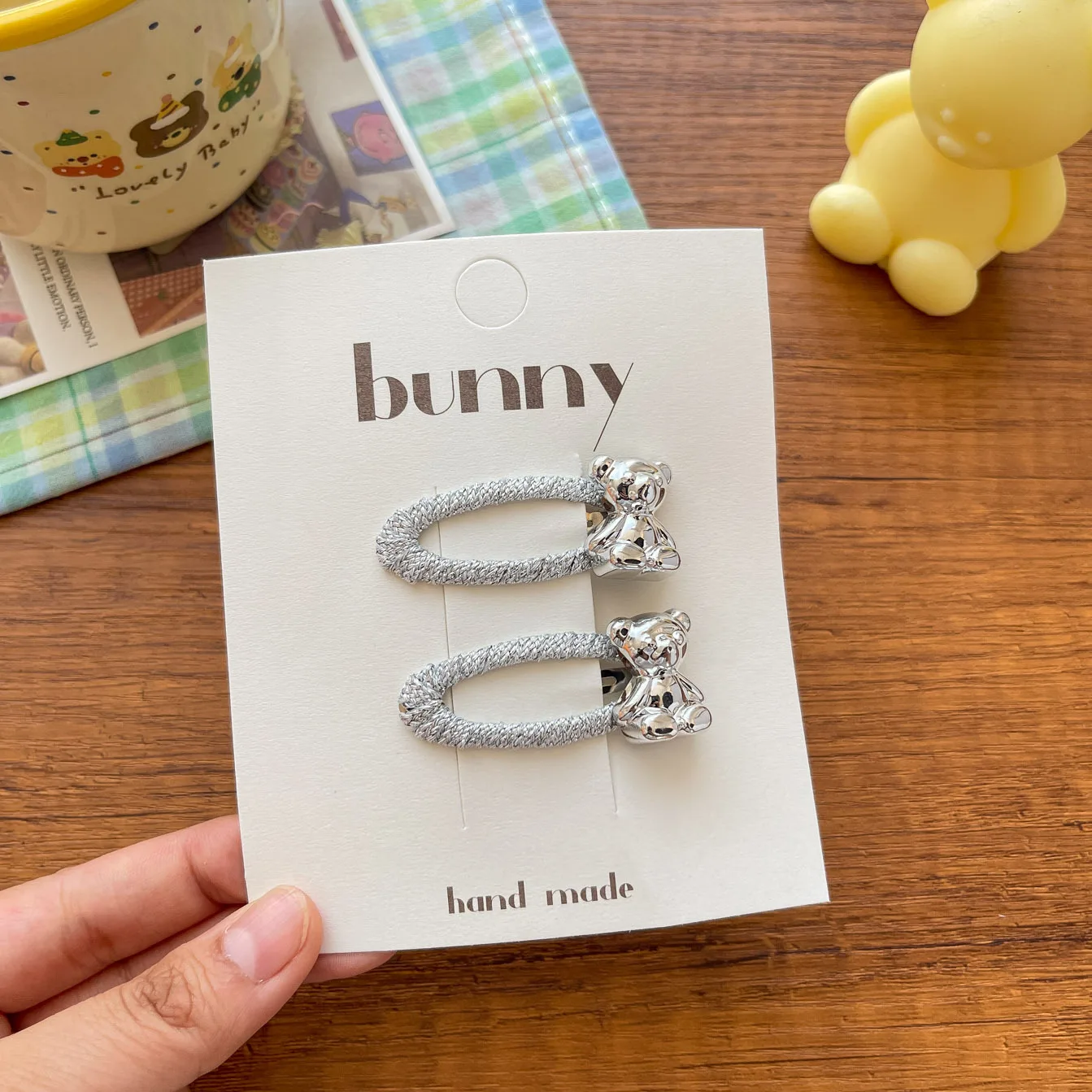 4PCS New silver series bright silk bow love children's BB clip simple and high-end versatile girl bangs clip hair accessory - Image 6