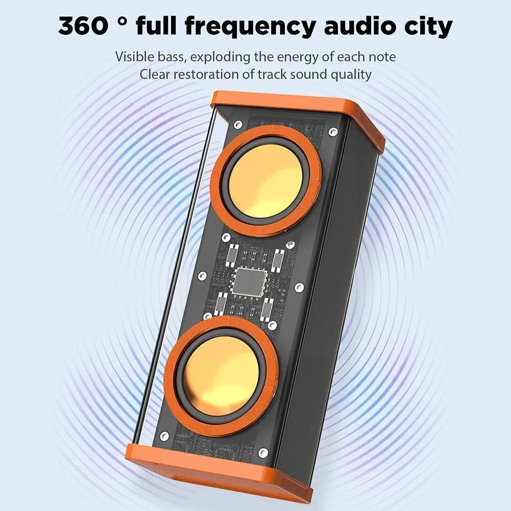 S01 Transparent Speaker Mecha Music Speakers Bluetooth 5.0 Wireless Stereo 2023 New Double USB Bluetooth Speaker image 2