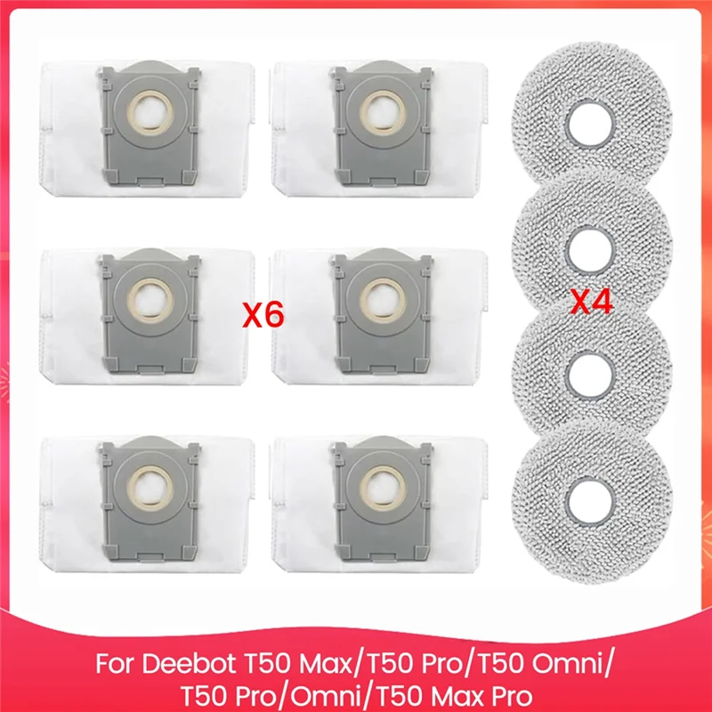 【Berserk】Комплект аксессуаров для Ecovacs Deebot T50 Max T50 Pro T50 Omni T50 Pro Omni T50 Max Pro Запчасти для пылесоса, подушечки для швабры, пыль B