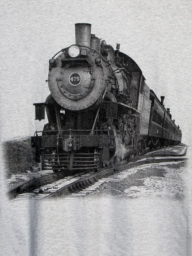 Vintage Steam Locomotive T-shirt-steam train Men's 100% Cotton Casual T-shirts Loose Top Size S-3XL