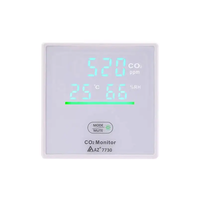 

AZ7730 Wall-mounted CO2 Detector Taiwan Hengxin Industrial NDIR Sensor Ex Certificate Measures Air Quality Temperature Humidity
