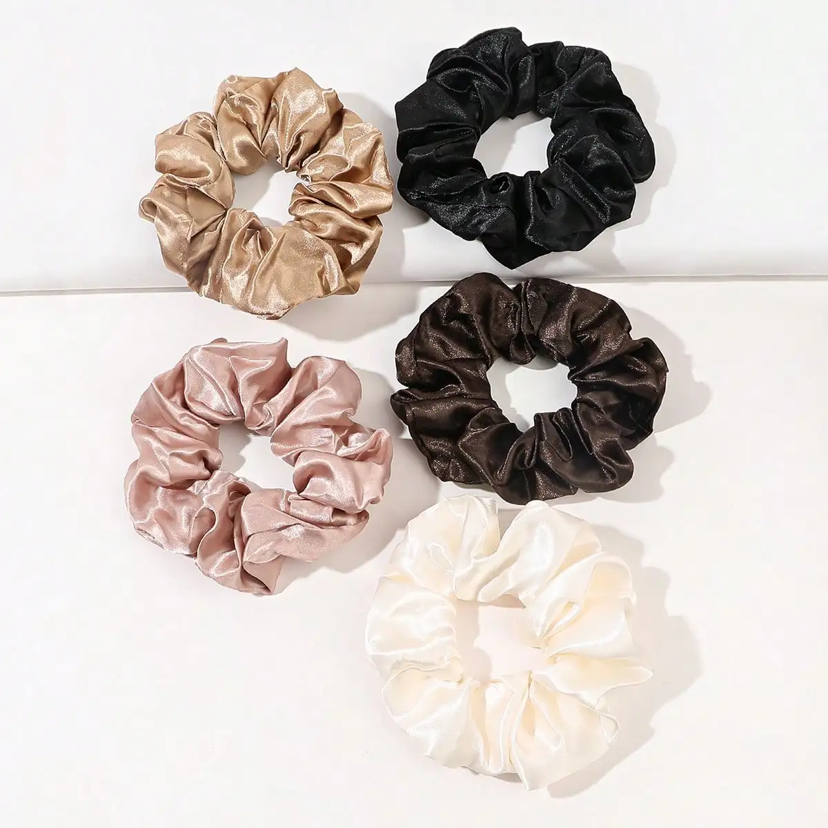 5Pcs Scrunchies Frauen Haar Krawatten Große Seide Satin Scrunchy Haar Bands Elastische Haar Zubehör Weiche Große Scrunchies Für Mädchen frauen