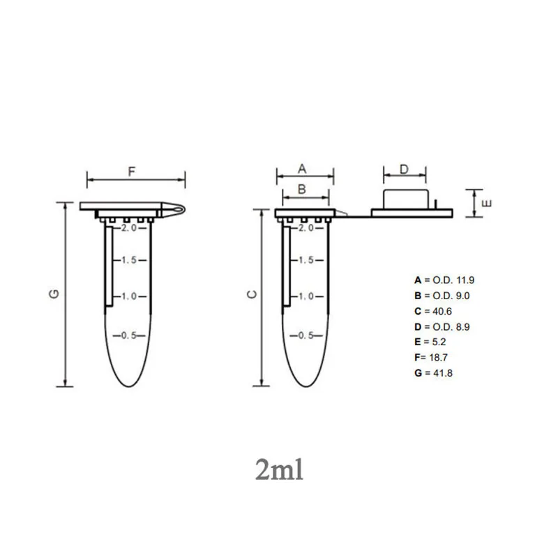 Ikeme-マイクロ遠沈管,透明,目盛り付き,0.2ml,0.5ml,1.5ml,2ml,キャップと底部スケール付き