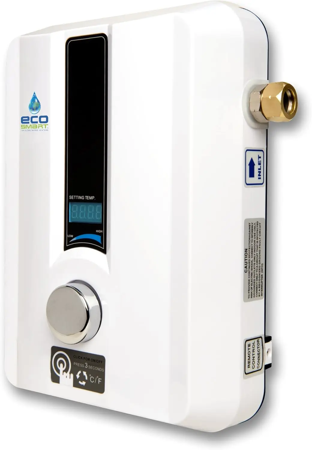 Aquecedor de água elétrico sem tanque ECO-Tankless, 8 kW, 8 kW, 12x8x4, altamente durável, fácil de usar, branco