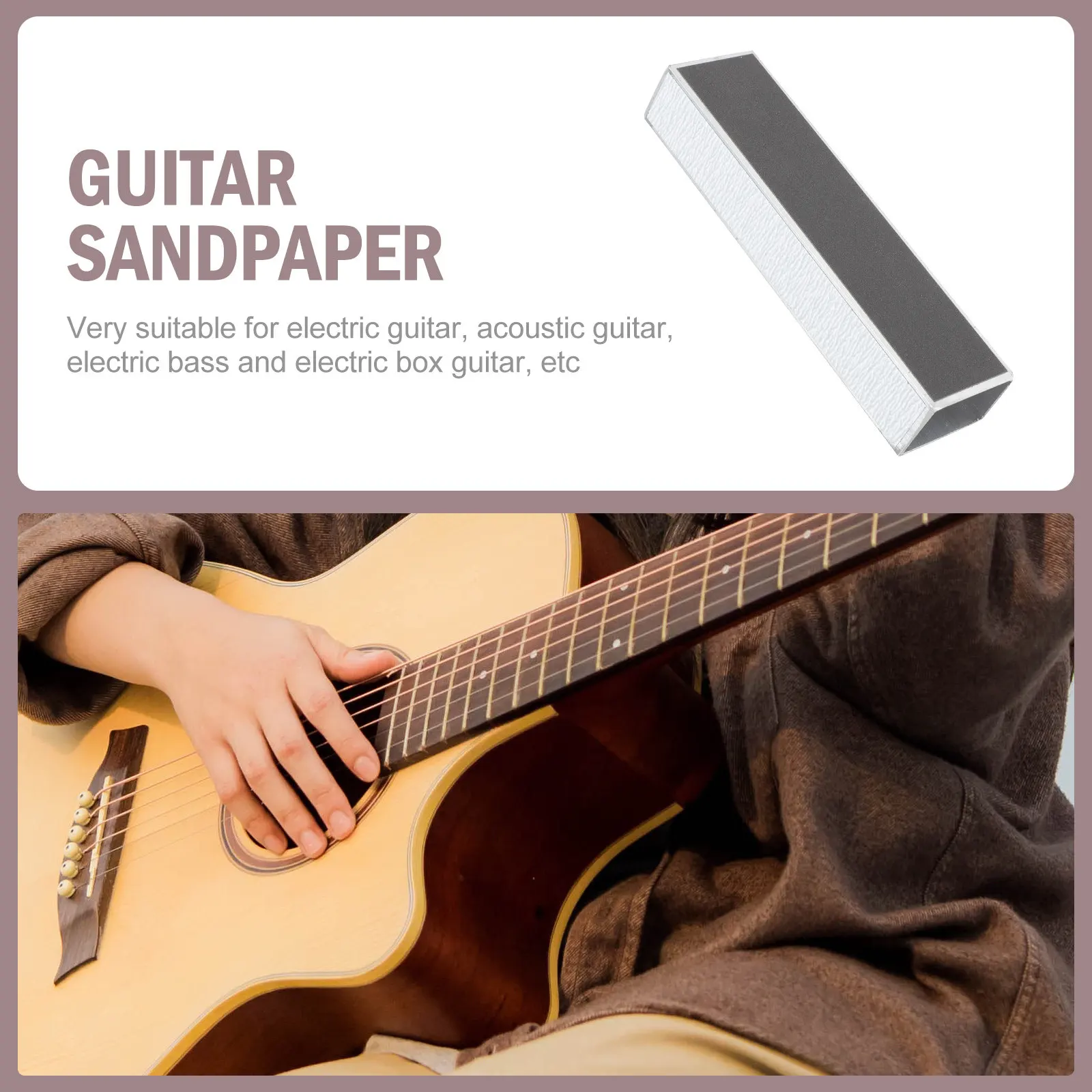 Compact Lightweight Guitar Fret Leveling Beam with 4 Different Grit Sandpaper Surfaces Guitar Sanding Tool for Fret Grinding