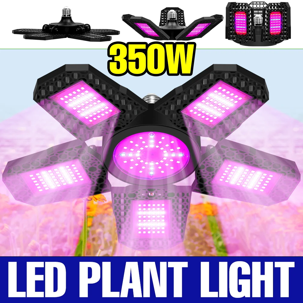 

350W E27 Full Spectrum Grow Light Bulb Foldable LED Plant Lamp Greenhouse Tent Vegs Seeds Hydroponic Fruit Cultivation Lighting