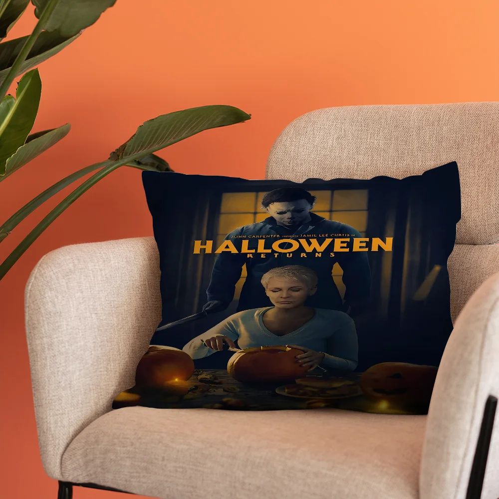 American Horror Movies Halloween Office Cushion Pillowcase Car Cushion Cover45X45CM Lumbar Pillowcase Sofa Pillowcover