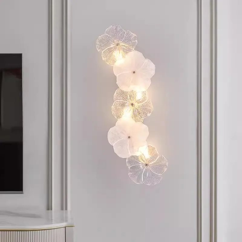 French Light Luxury Lamp Cream Style Living Room Glass Corridor Bedside Aisle Entrance Bedroom High Quality Restaurant Wall Lamp