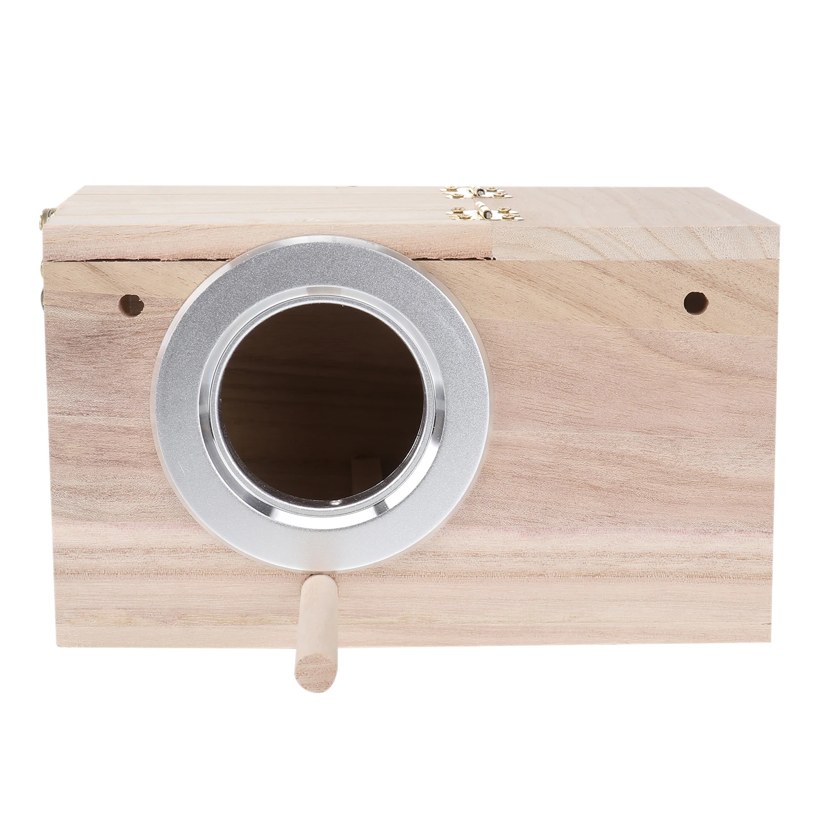 

1Pcs Wooden Bird House Parrot Nesting Holder Clear View Window Bird Watching Organizer