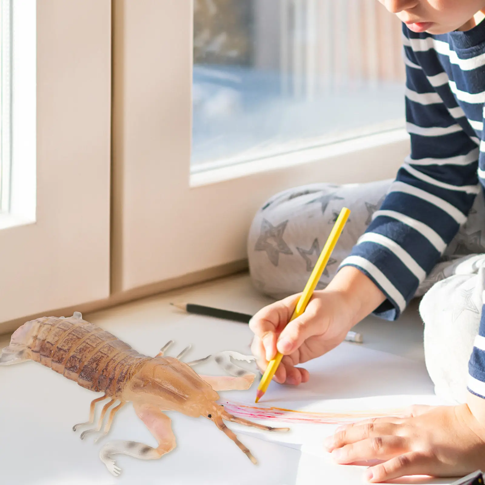 

2 шт. Искусственные креветки, имитирующие живых, реалистичные, для декора дома, ресторана, в качестве реквизита для фотосессий