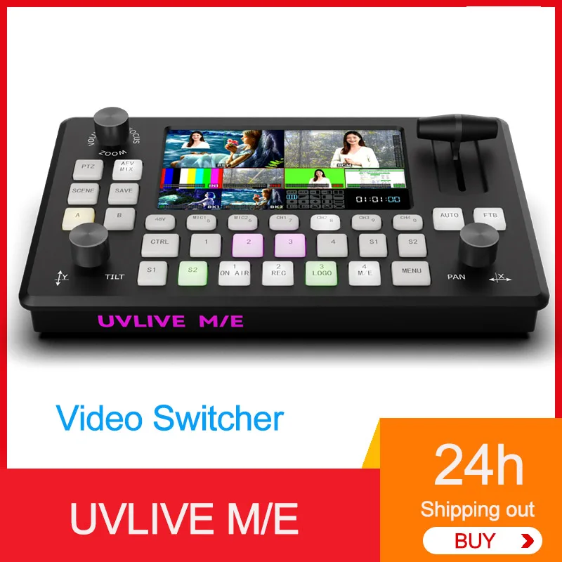 UVLIVE M/E Video Switcher Mixer Multi Functional Live Streaming Switcher  for SPROLINK NEOLIVE R2 Plus Dynamic Output Control