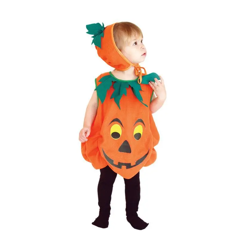 

Halloween Children's Costume Pumpkin Costume Suit Girl Role Play Pumpkin Clothes Masquerade Performance Toddler Pumpkin Hat New