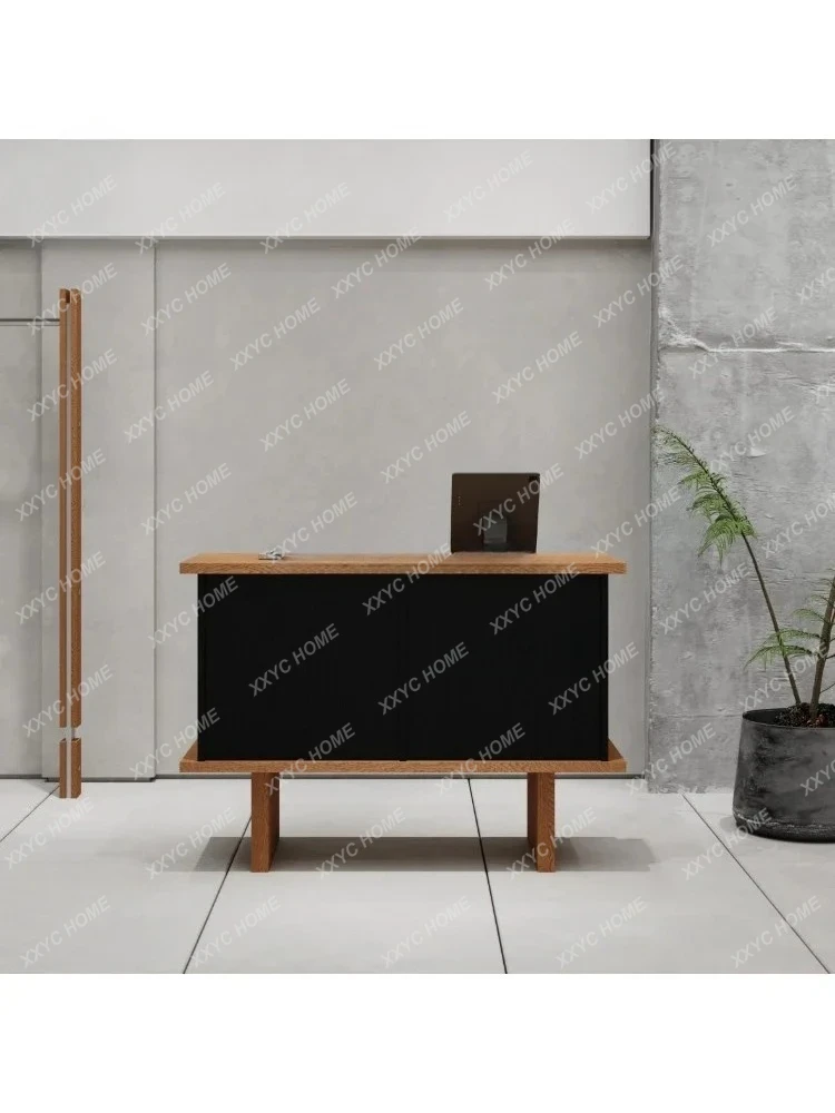 QQCreative checkout page Retro bar Women's clothing store Small counter Simple modern front desk Reception desk