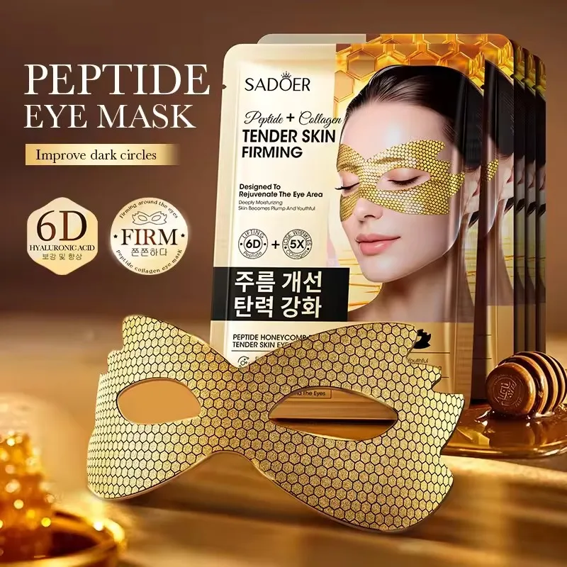 

10pcs Caffeine Golden Peptide Eye Mask Anti Dark Circle Moisturizing Anti wrinkle Anti-aging Eye Patches Korean Skin Care