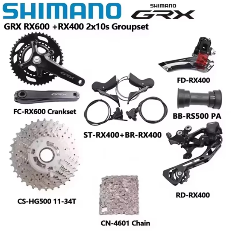 Shimano RX600 RX400 2x10S Group 170MM 46-30T Crankset GRX RX400