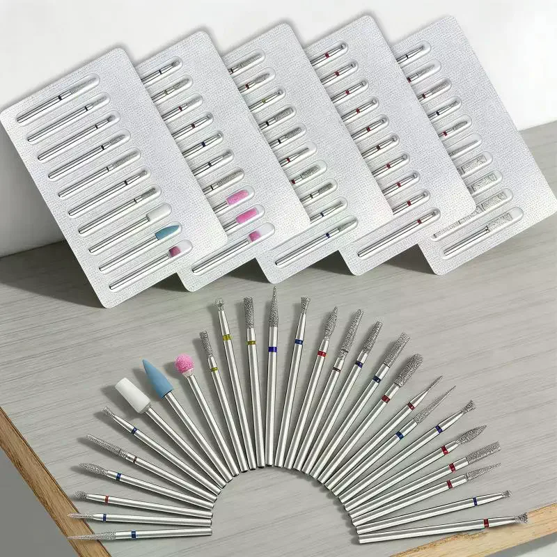 10Pcs Electric Nail Drill Bits For Manicure Pedicure Tungsten Dead Skin Removal Nail Polishing Grinding Head Manicure Tools