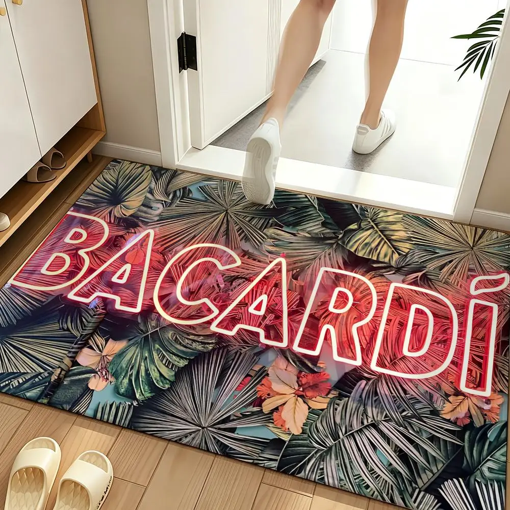 Liquor B-Bacardi Floor Mat Soft Flannel Entrance Door Mat Non Slip Absorbent Bathroom Bedroom Floor Rug