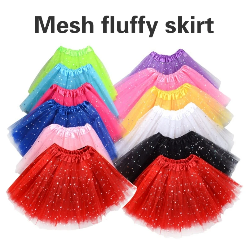 

Multiple Layered Tulle Skirt Comfortable Skirt Elegant for Kids Aged 3 to 10