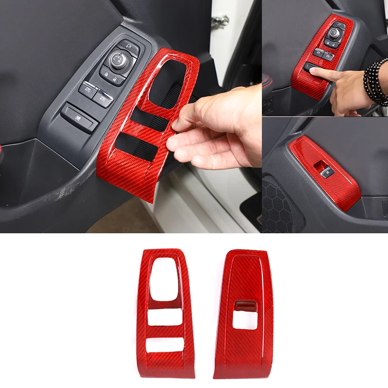 For 22 Toyota 86/Subaru BRZ glass lift switch button frame decoration car interior accessories real carbon fiber LHD