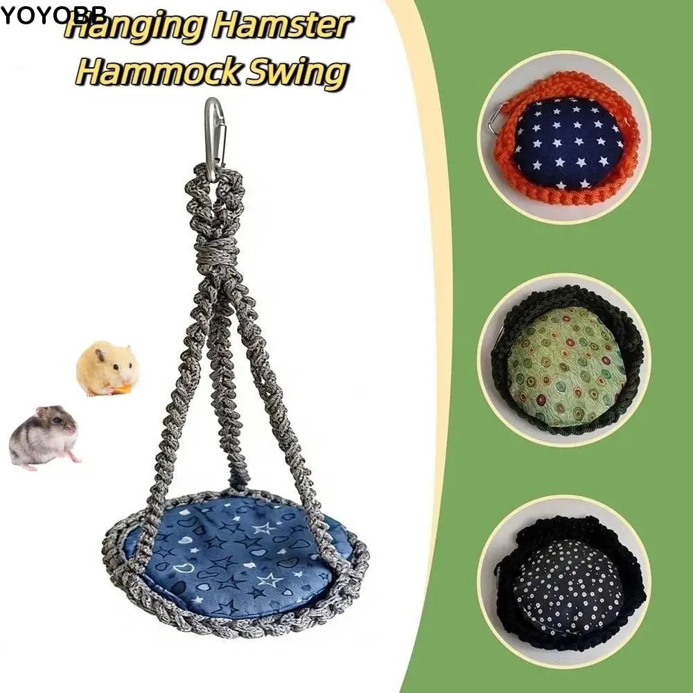 

Nylon Hanging Hamster Hammock Swing with Pad Pet Bed Swing Hamster Hanging Cage Comfortable Squirrel Cage Nest Guinea Pig Nest