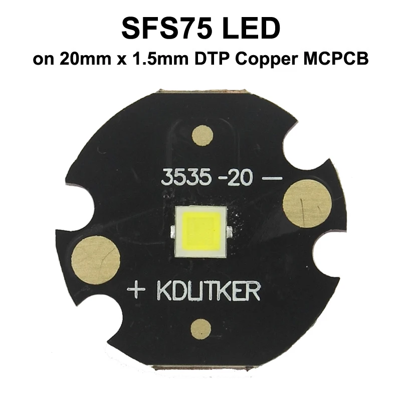 SFS75 3V 12A 2600 Lumens Long Throw SMD 3535 LED on KDLITKER DTP Copper MCPCB Flashlight DIY