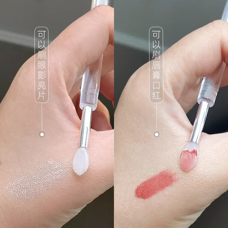 Nuevo cepillo de labios de silicona portátil con lápiz labial a prueba de polvo, aplicador de pincel, belleza de labios, paquete individual multicolor