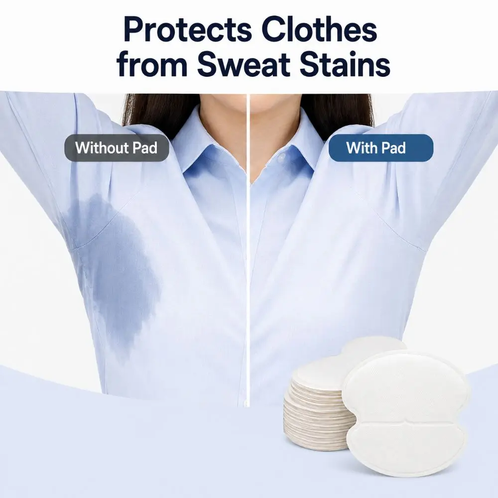 10pcs Self Adhesive Underarm Sweat Pads Breathable Skin Friendly Armpit Sweat Pads Sweat Absorbing Disposable