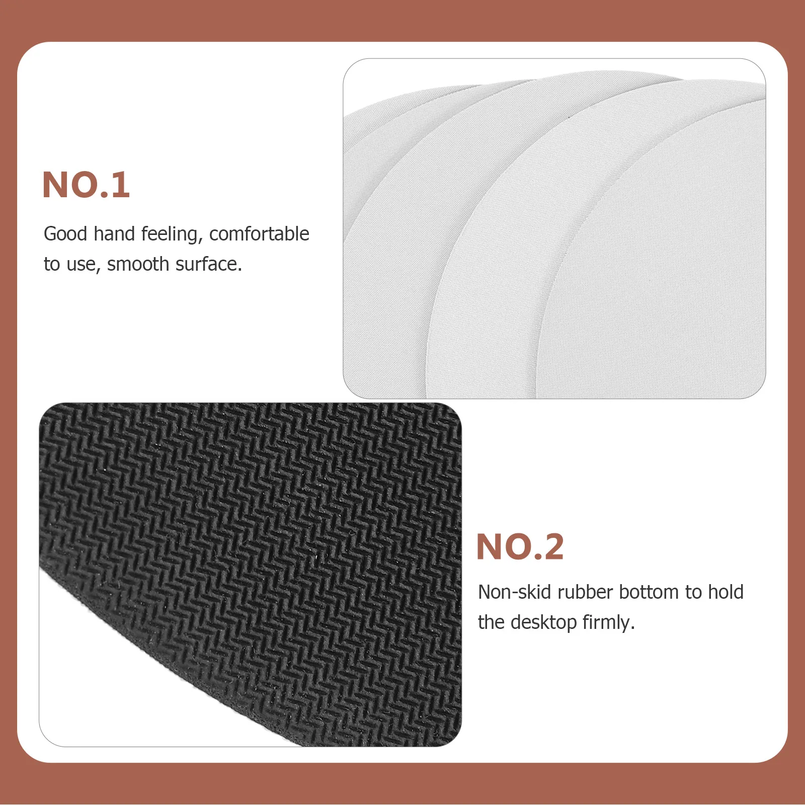 

5pcs Blank Desktop Mouse Pad Sublimation Computer Gaming Cushion Rubber Non-Skid Sturdy Work Office Home Travel Modern