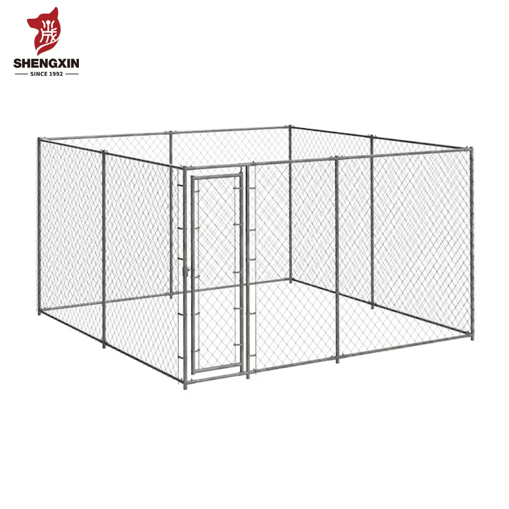 10X10X6 Foot Outdoor Galvanized Chain Link Dog Fence Kennel Cage For Large Dog