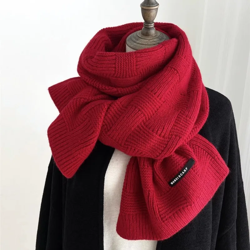 Scarf Solid Color Winter Warm Scarf Scarf for Men and Women Knitting Wool Fastener Thermal Neck Warmer Fleece Keep Warm Scarf