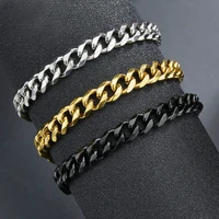 Fashion Stainless Steel Men Curb Cuban Chain Bracelet Women Bracelet On Hand For Couple Unisex Wrist Hand Jewelry Gift Party 1