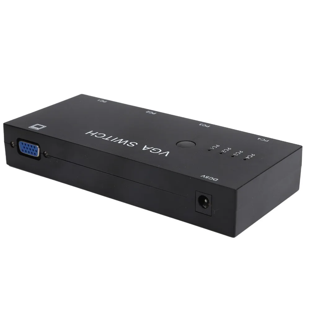 Easy To Use 4 in 1 Out VGA Switcher 1920@1080P Plug and Play VGA Switch Box Video Converter for VGA/XVGA/SVGA/UXGA Computer Host