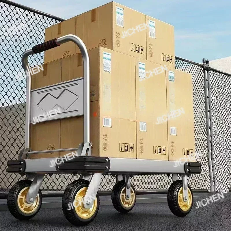 عربة ألواح فولاذية JC JC، شاحنة رباعية العجلات، عربة مسطحة ذات سحب سريع، مقطورة صغيرة قابلة للطي، عربة دفع وسحب