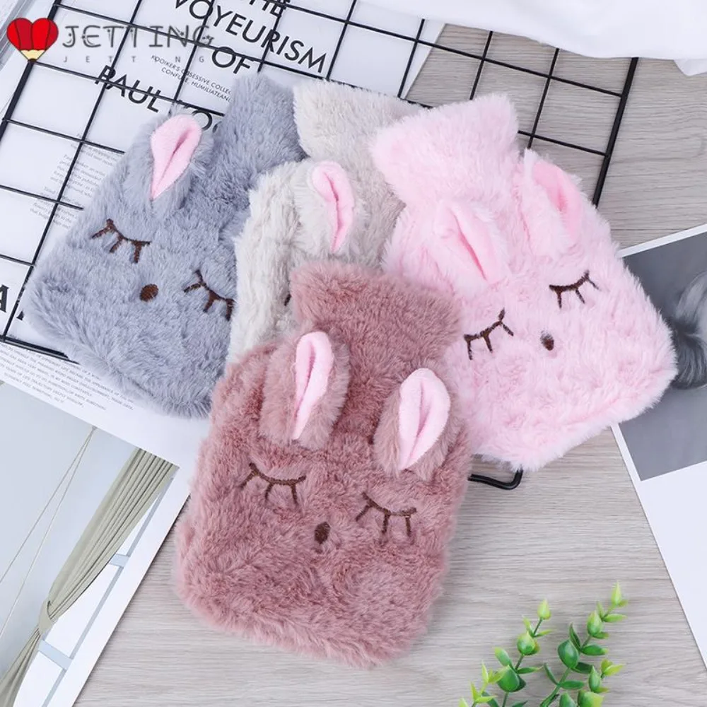 湯たんぽ ぬいぐるみ ウサギ 漫画デザイン つり目 取り外し可能なカバー 詰め替え可能 ハンドウォーマー 温熱パッド 子供 女性用