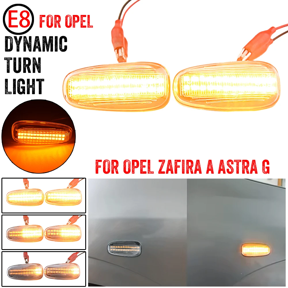 

2Pcs LED Dynamic Fender Side Marker Light Turn Signal Lamps For Opel Frontera B/Speedster Astra G/Zafira A/Cadillac STS Vauxhall