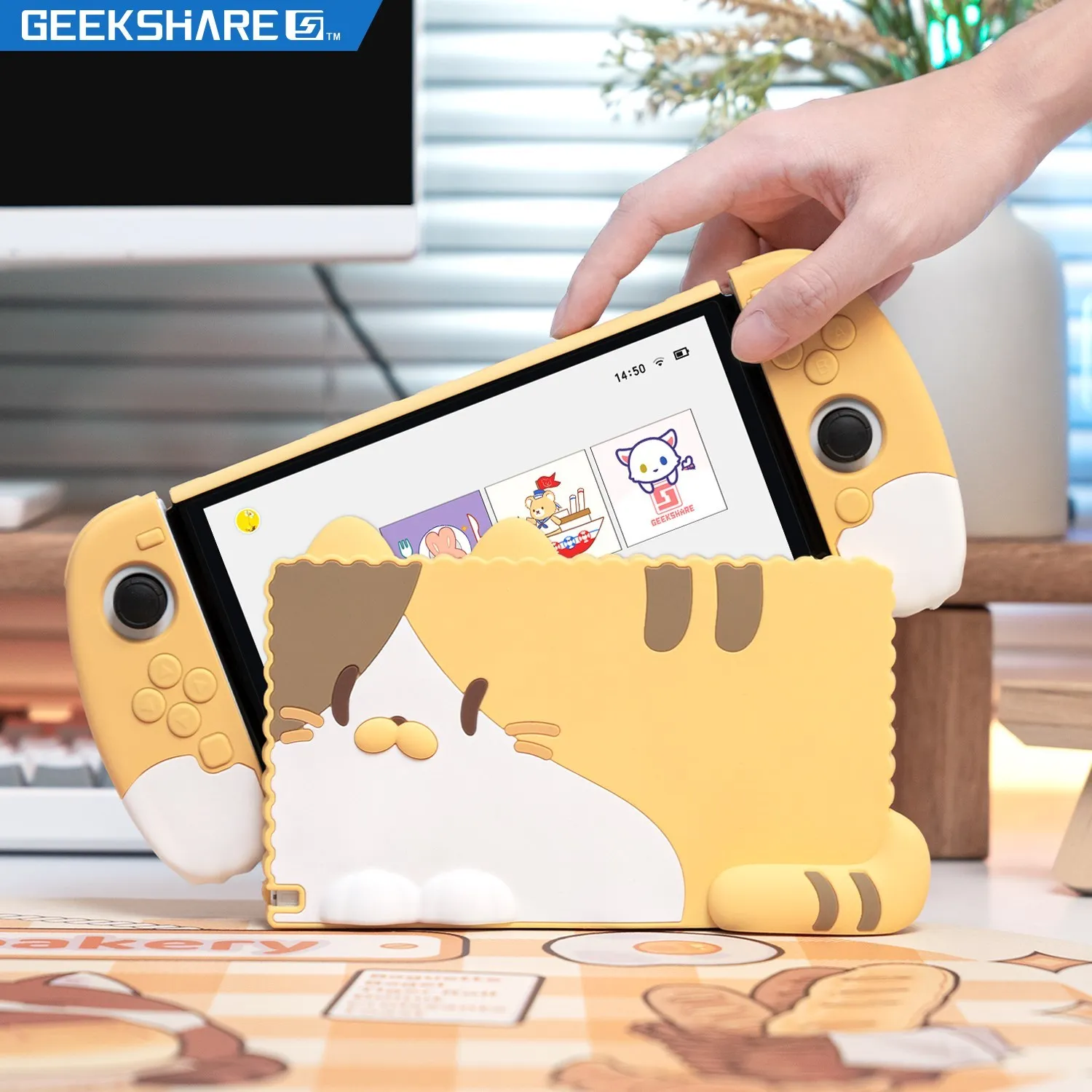 GeekShare Nintendo Switch OLED stacja do ładowania Case Kawaii 3D Cat Jojo silikonowy miękki przełącznik OLED Dock Shell NS akcesoria do gier